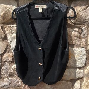 Roo Crossing Vintage Black Suede Vest Western Women’s Size Large Boho